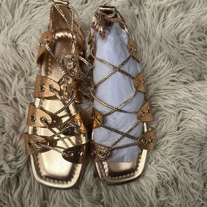 Women’s Aerosole Rose Gold Lace Up Gladiator Sandal